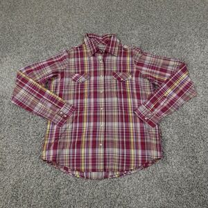 Wrangler Red Plaid Button Down Shirt